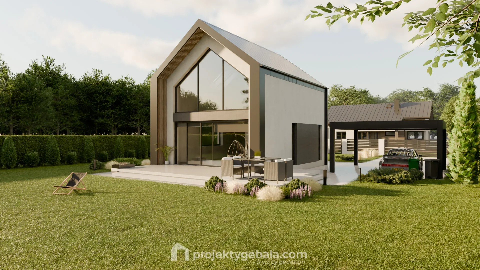 Nowoczesna Stodoła Żarki — gotowy projekt domu o powierzchni 63 m²