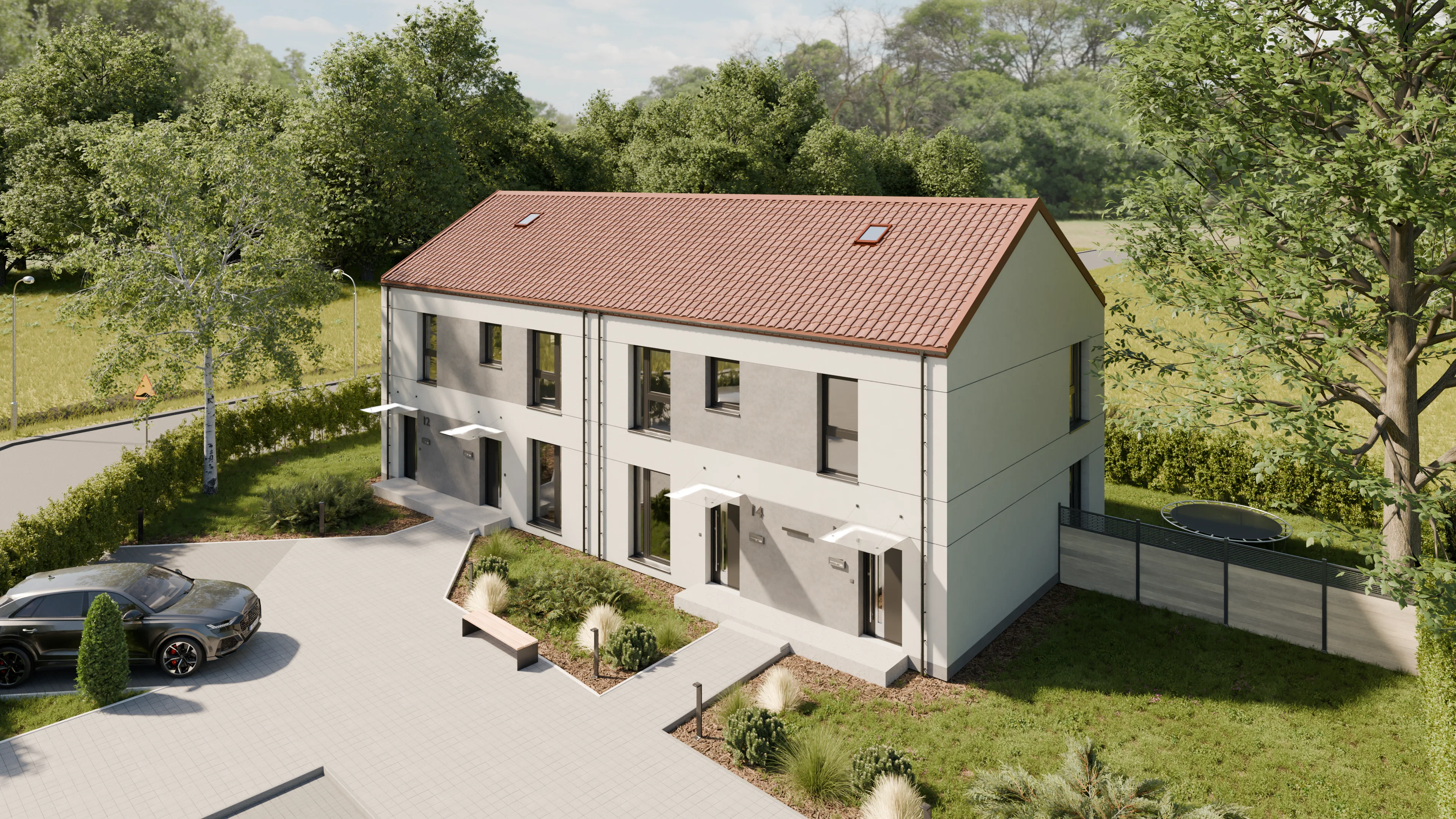 Wizualizacja domu — projekt domu jednorodzinnego, pracownia Gębala