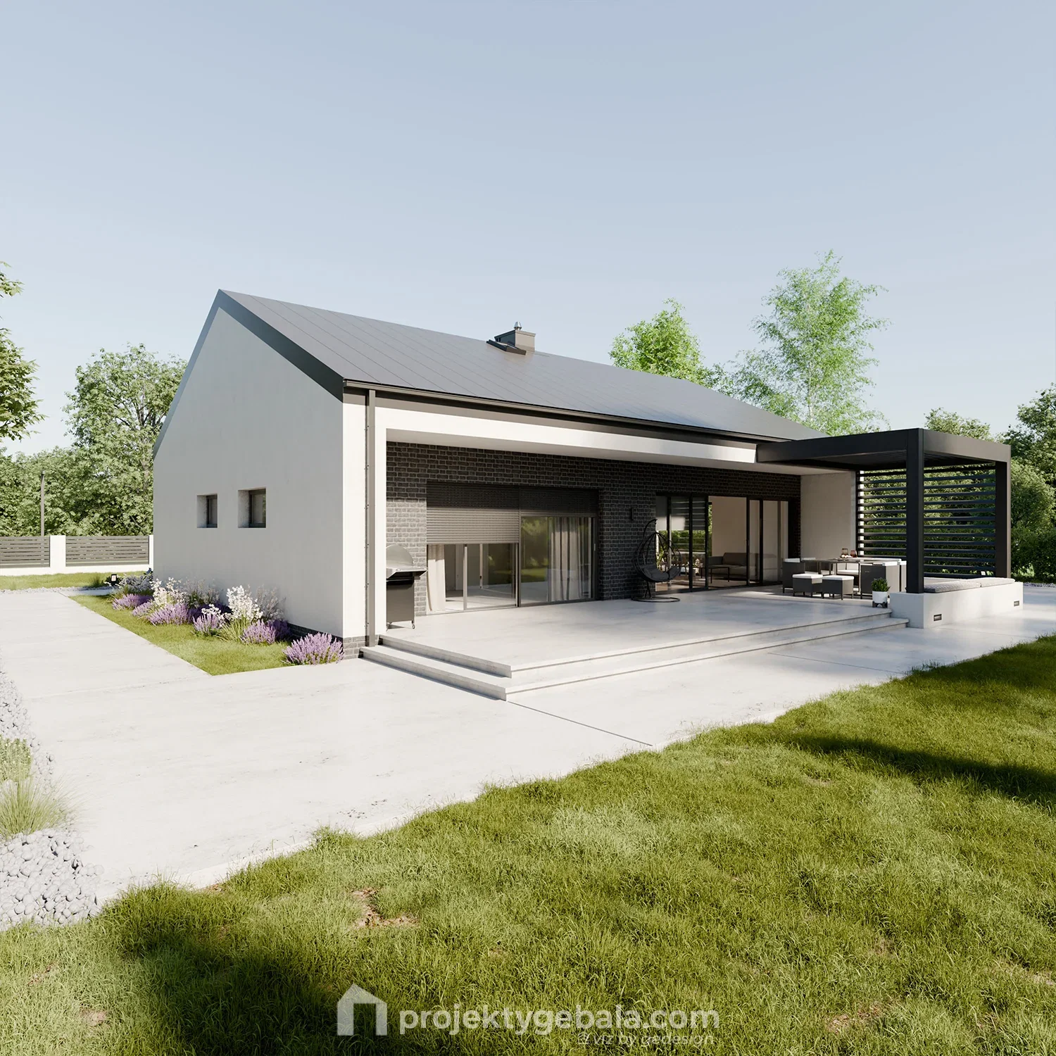 Dom Dwuspadowy — projekt domu jednorodzinnego, pracownia Gębala