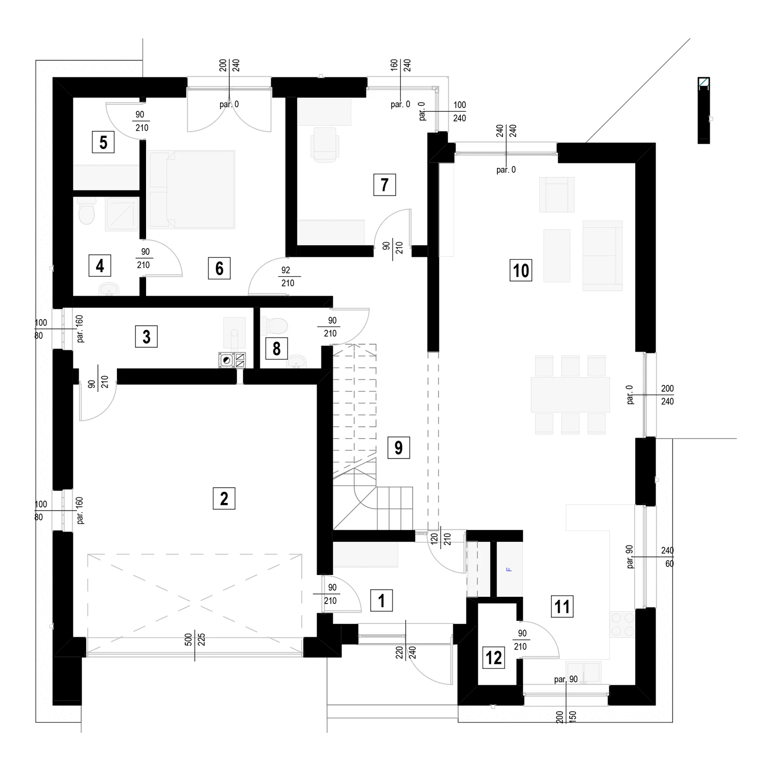 Dom Piętrowy Olkusz — rzut parter