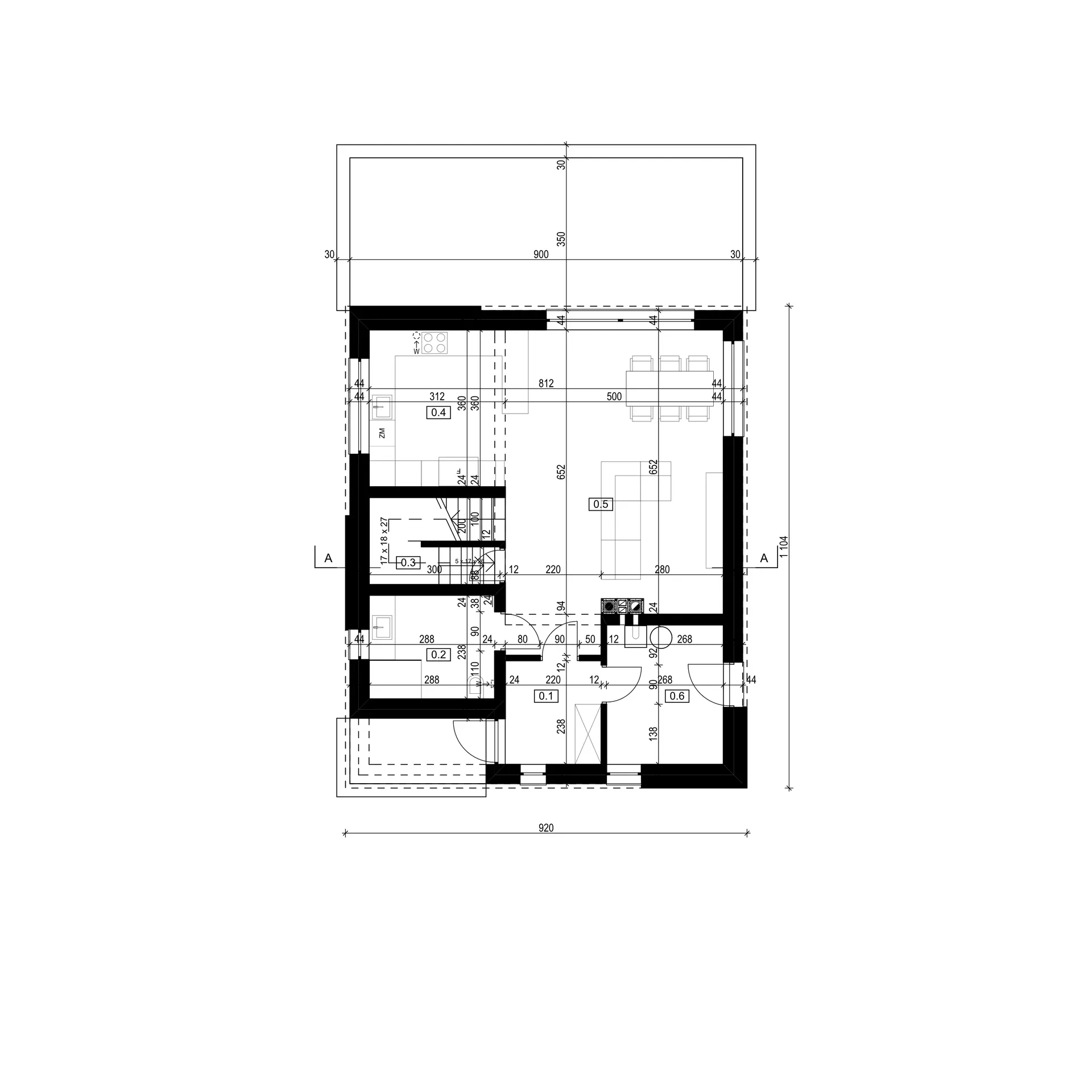 Nowoczesna — rzut parter