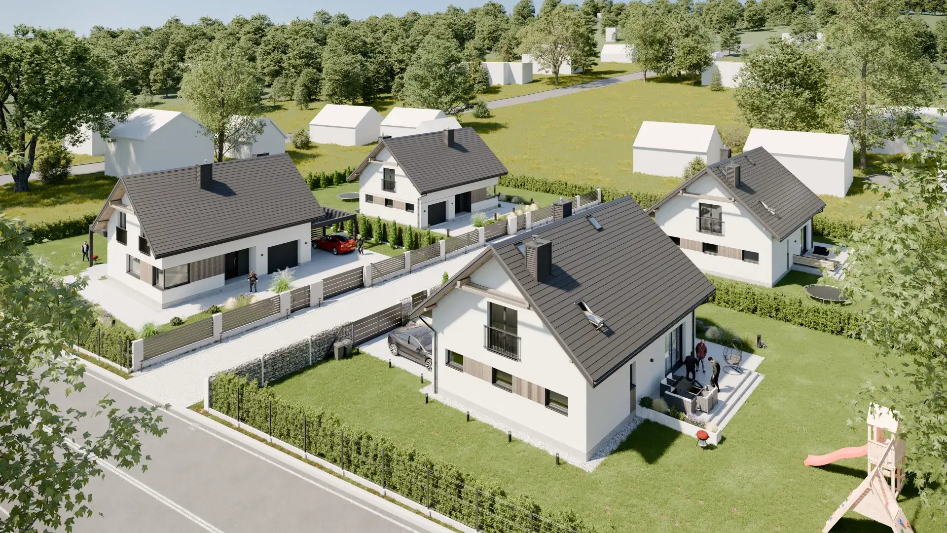 Dom jednorodzinny w otoczeniu zieleni — projekt pracowni Gębala