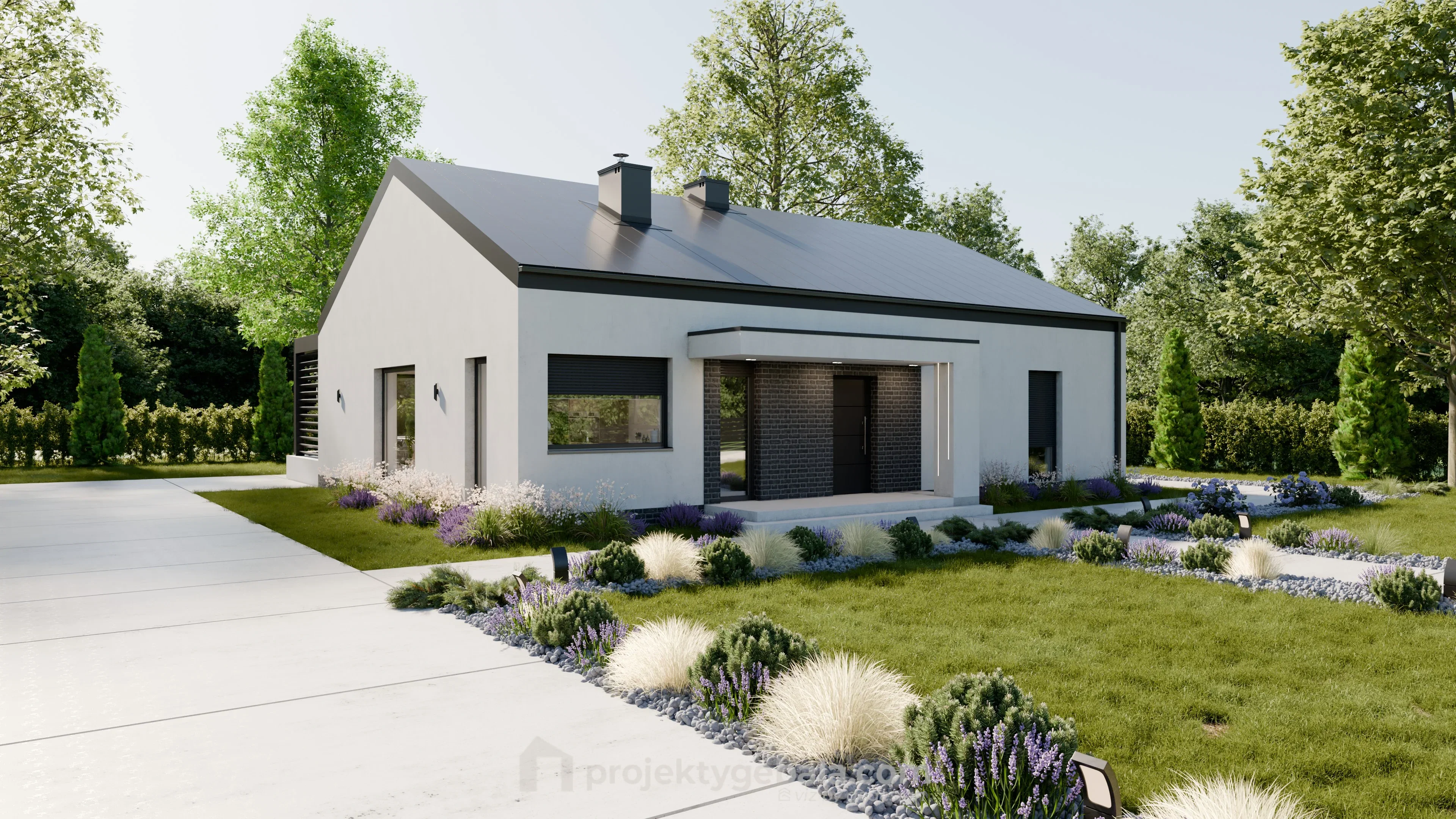 Dom Dwuspadowy Żarki II — gotowy projekt domu o powierzchni 146,7 m²