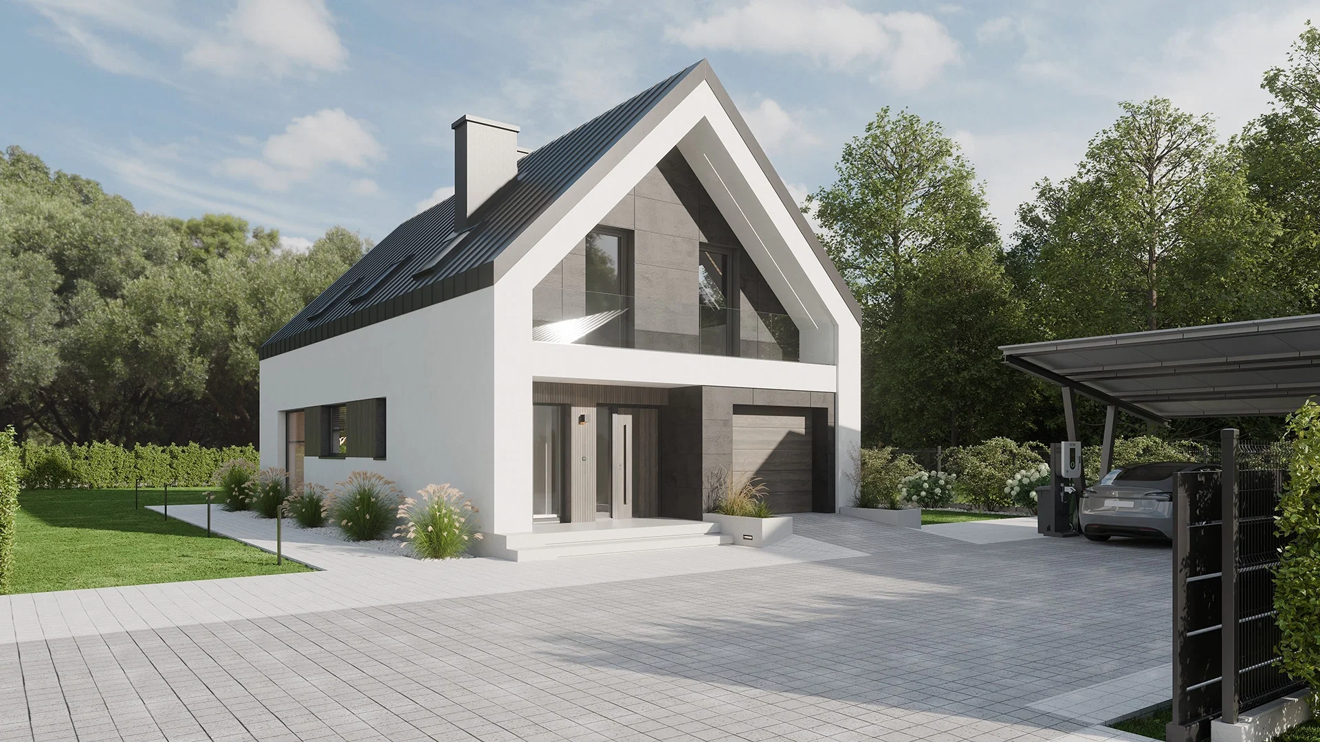 Nowoczesna Stodoła Chrzanów II — gotowy projekt domu o powierzchni 117,6 m²