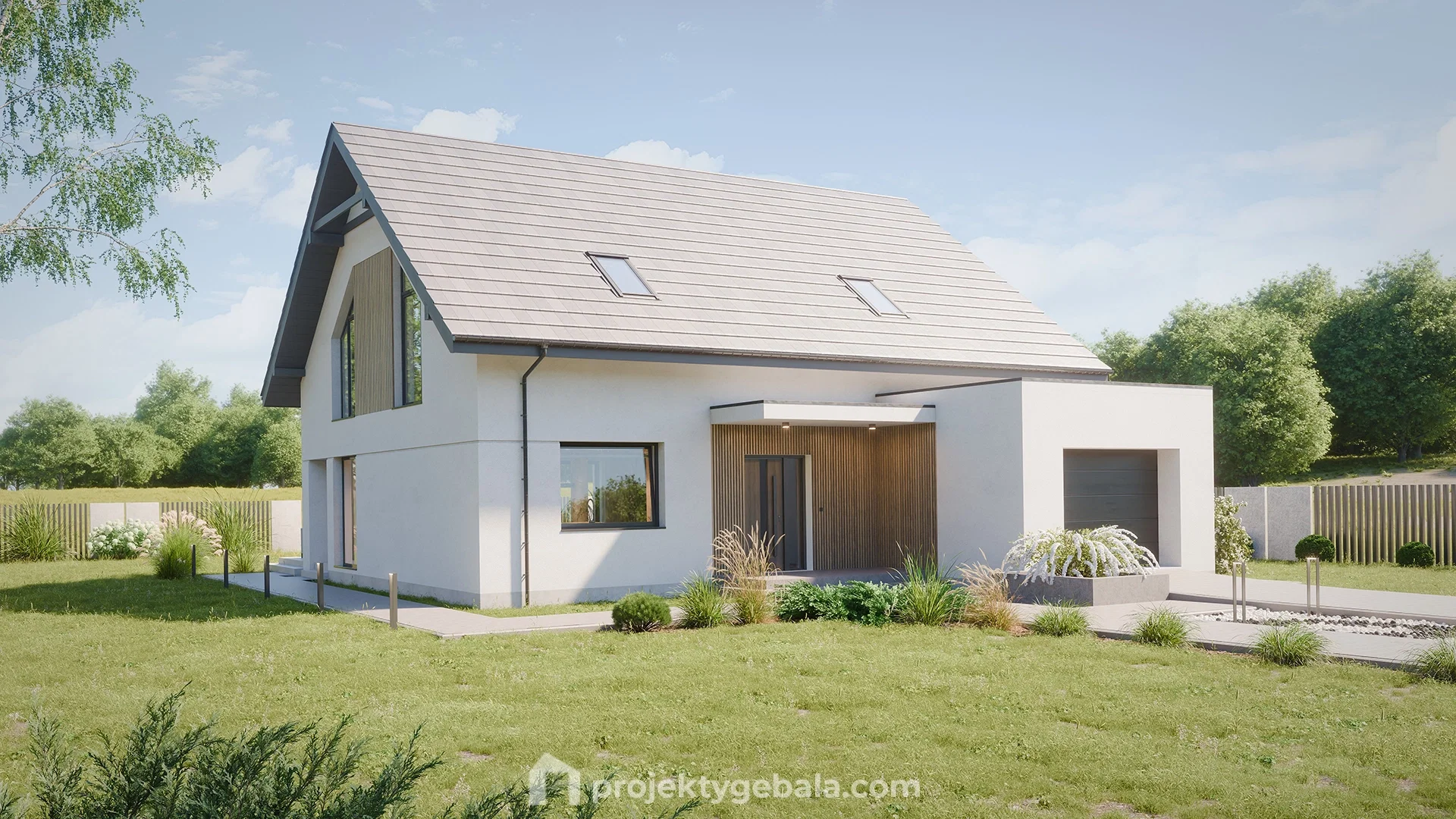 Dom Dwuspadowy Grojec — gotowy projekt domu o powierzchni 144,75 m²