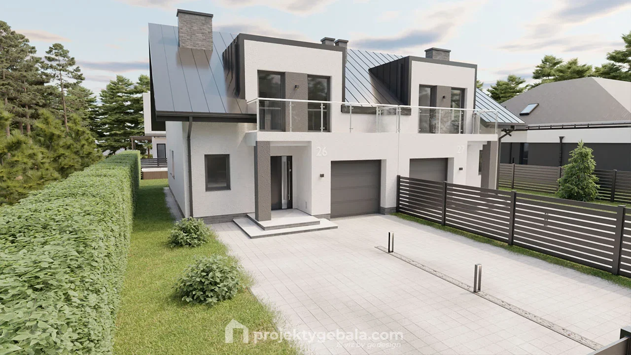 Dom Bliźniak I — gotowy projekt domu o powierzchni 281,9 m²