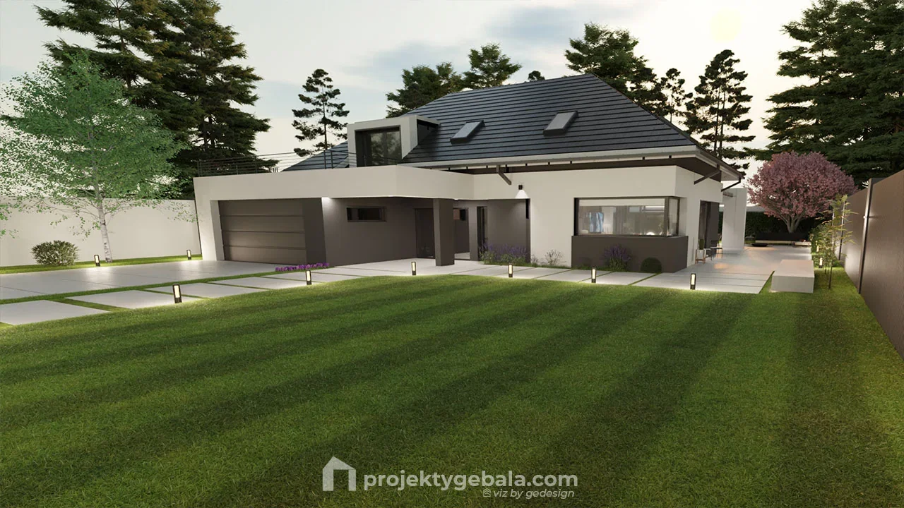 Nowoczesny Dom Zagórze — gotowy projekt domu o powierzchni 244,2 m²