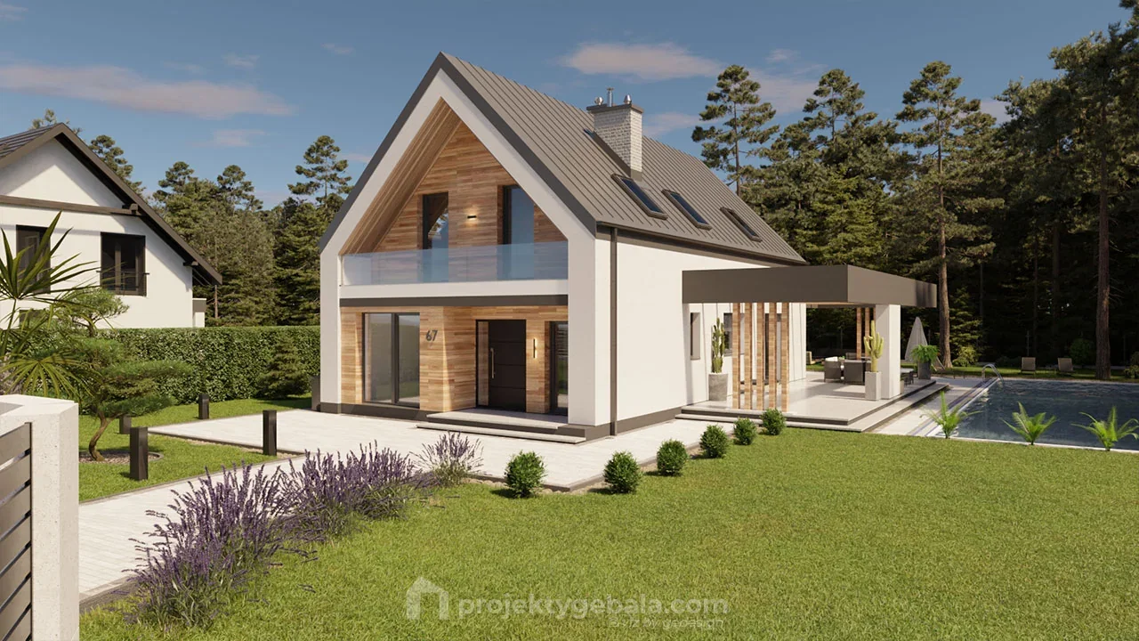 Nowoczesna Stodoła Kościelec — gotowy projekt domu o powierzchni 105,28 m²