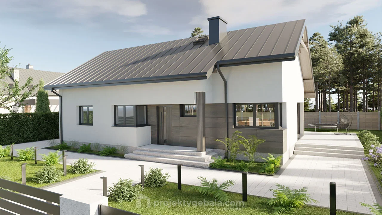 Dom Dwuspadowy Chrzanów — gotowy projekt domu o powierzchni 122,54 m²