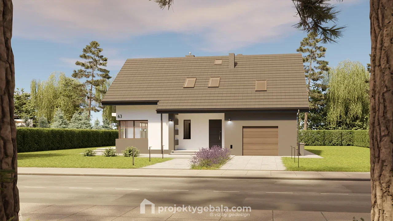 Dom Dwuspadowy Pogorzyce — gotowy projekt domu o powierzchni 123,61 m²