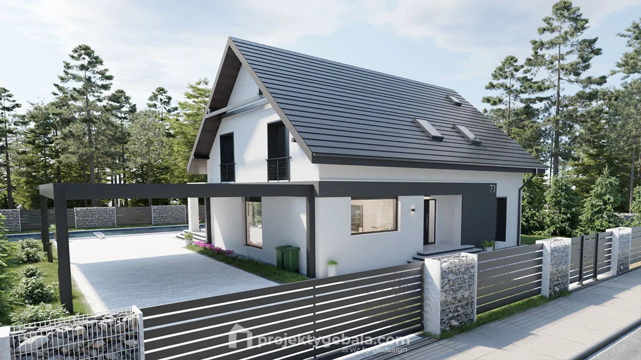 Dom Dwuspadowy Żarki — gotowy projekt domu o powierzchni 205,99 m²